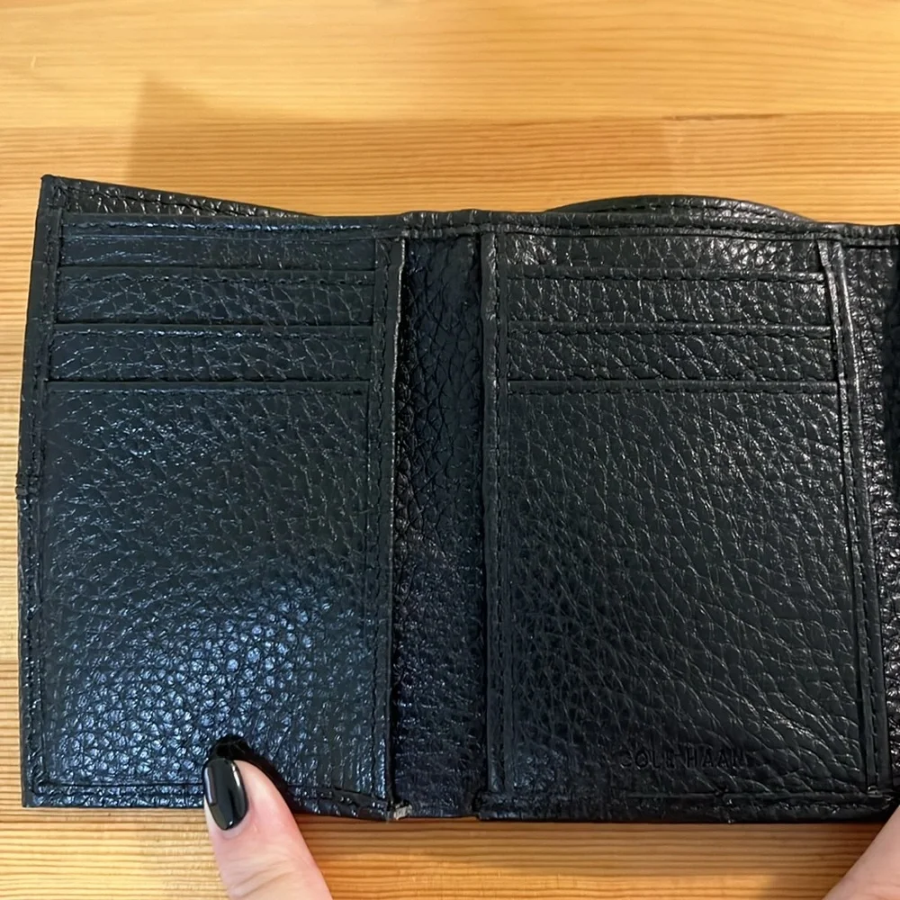 NWT Cole Haan Black Trifold Wallet